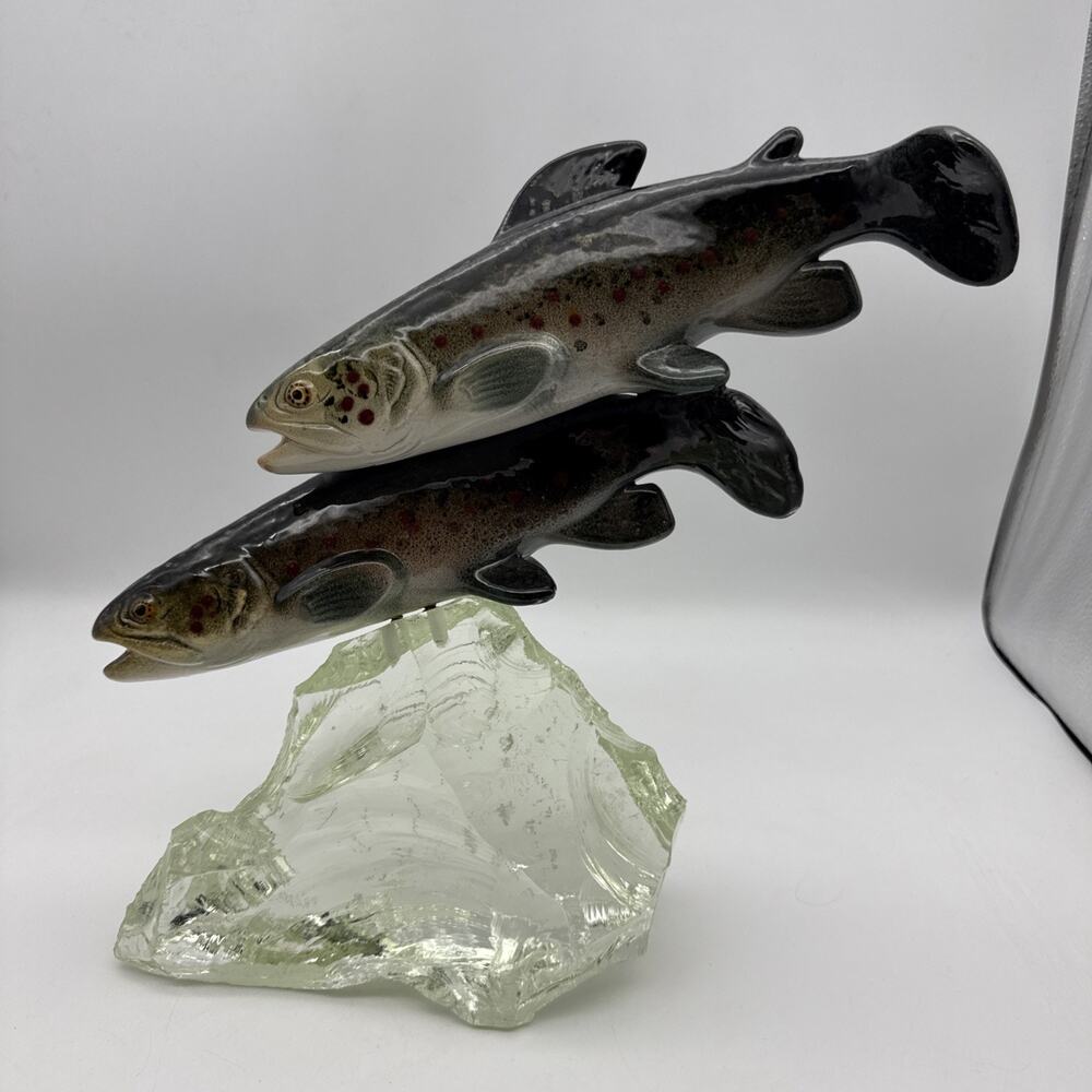 Mid-Century Raymond Gangloff French Artist RARE Glass Fish Sculpture Signed